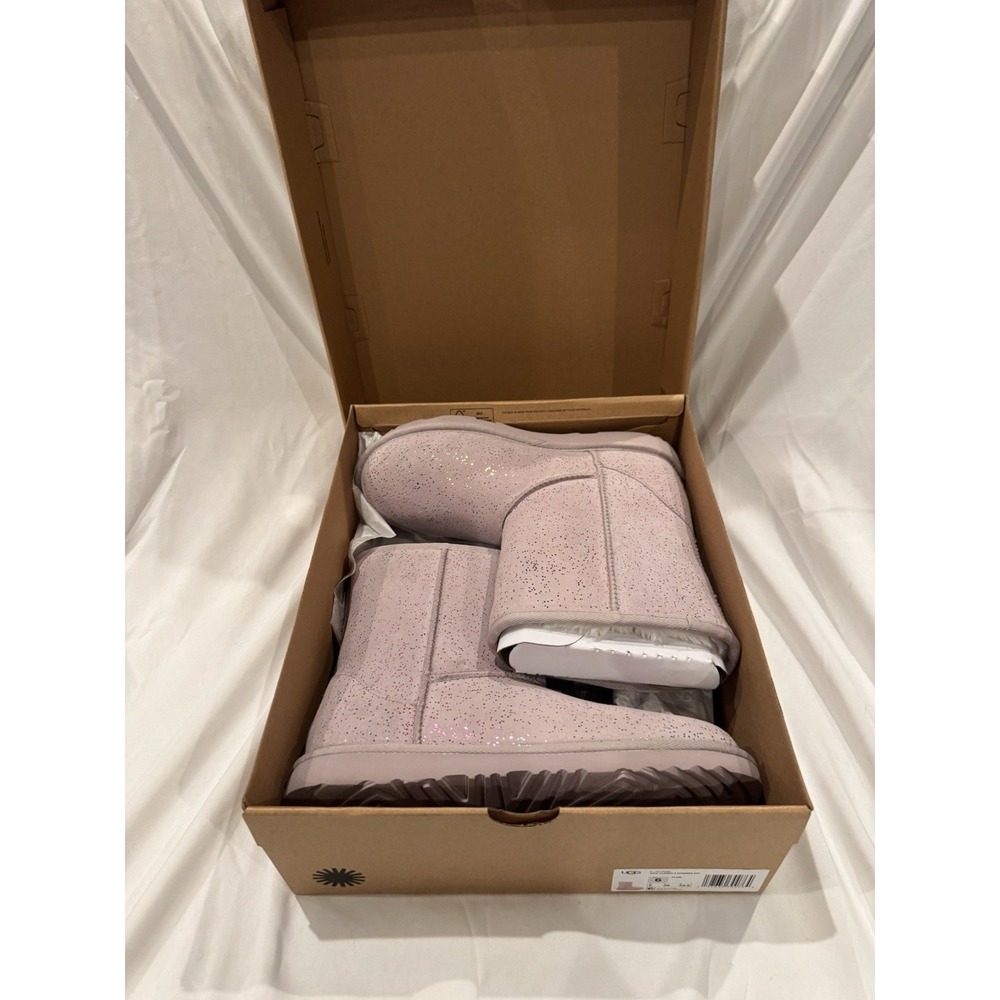 UGG Kids Classic II Shimmer Sky Pink Glitter Boot Size 6 w Box